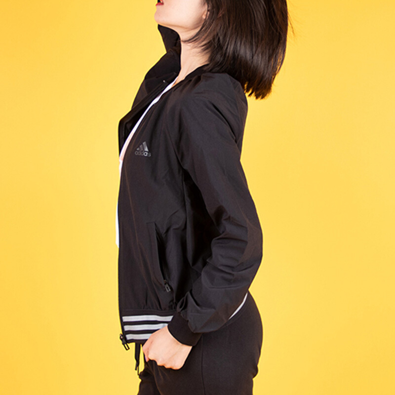 阿迪达斯（ADIDAS）女款运动服休闲长袖立领夹克外套DM5312/DM5296