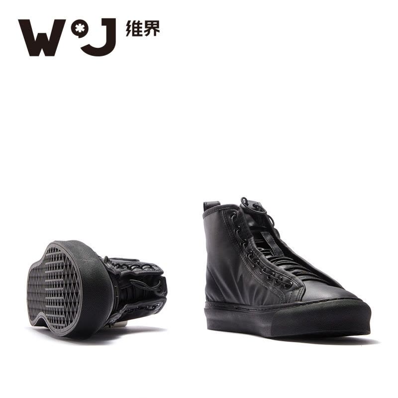 维界男鞋加绒保暖时尚高帮帆布鞋男士韩版潮流百搭青春精神小伙鞋图片