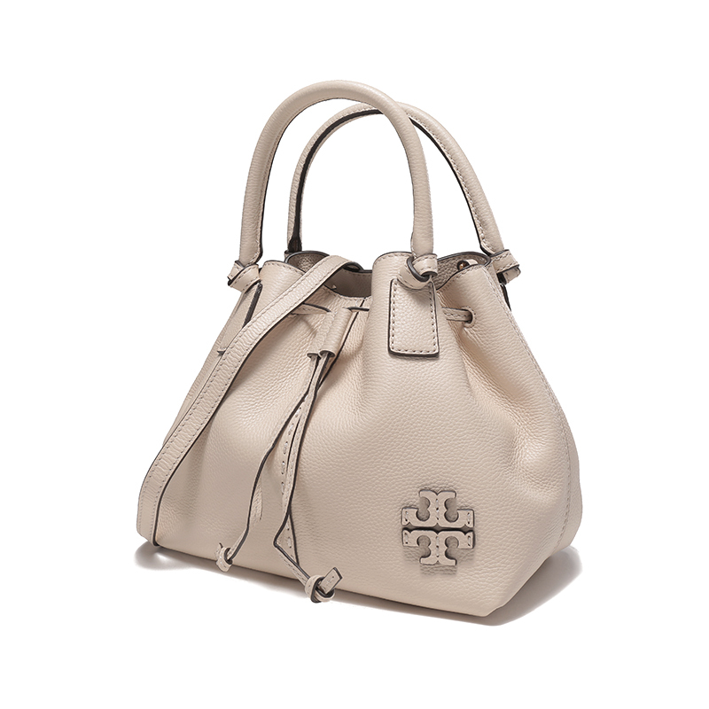 汤丽柏琦 TORY BURCH TB女包 MCGRAW系列皮革小号手提单肩斜挎包抽绳包水桶包85119