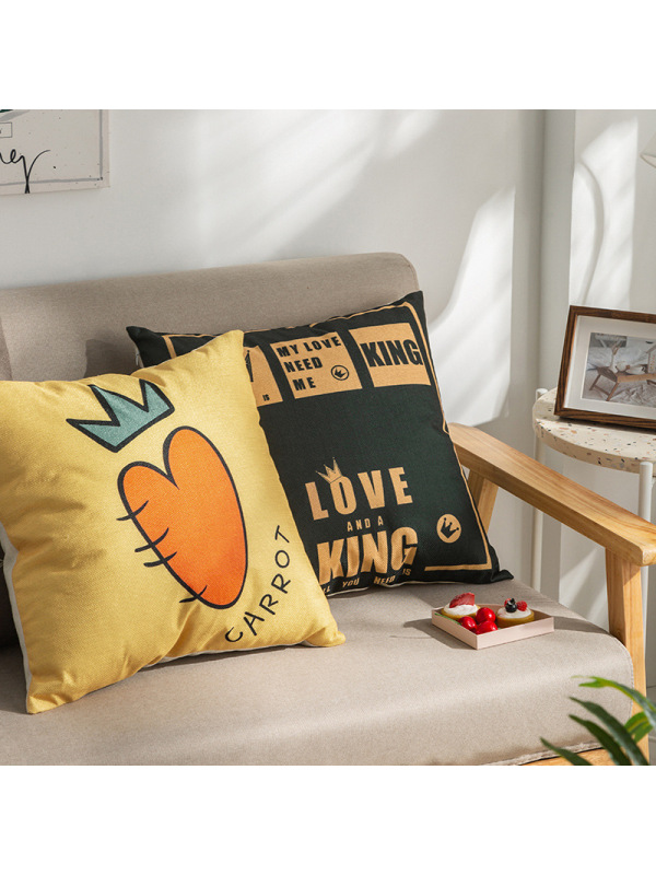 Ceba加厚亚麻布艺抱枕客厅大号靠垫沙发办公室床头靠枕腰枕简约靠背套