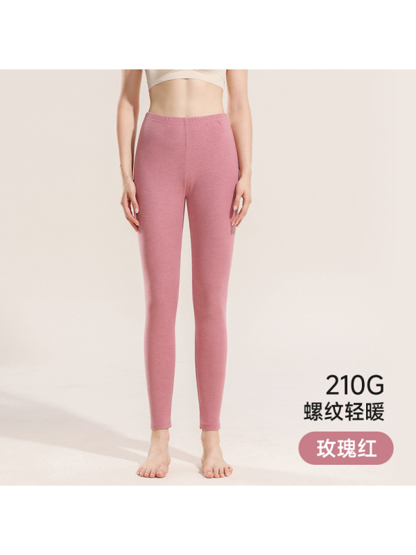 女士德绒秋衣秋裤女低领内穿双面磨毛保暖内衣女修身打底套装