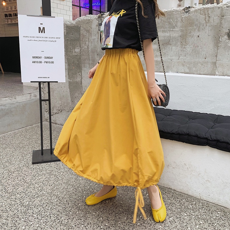 2019新款时髦半身裙女花苞裙小心机心机设计灯笼裙百搭裙子