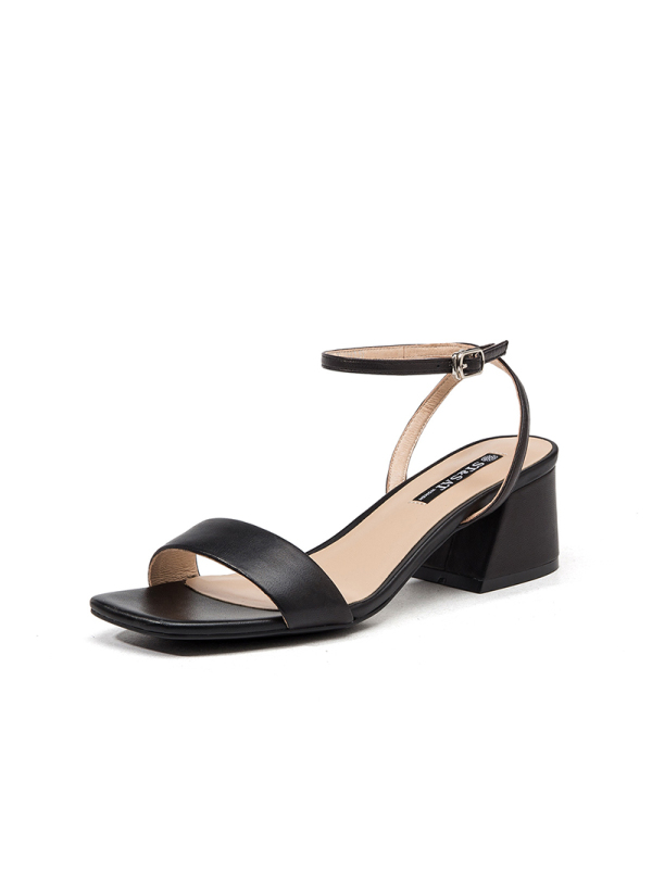 ST&SAT/星期六夏季新款凉鞋一字带粗跟鞋高跟鞋女SS92115416