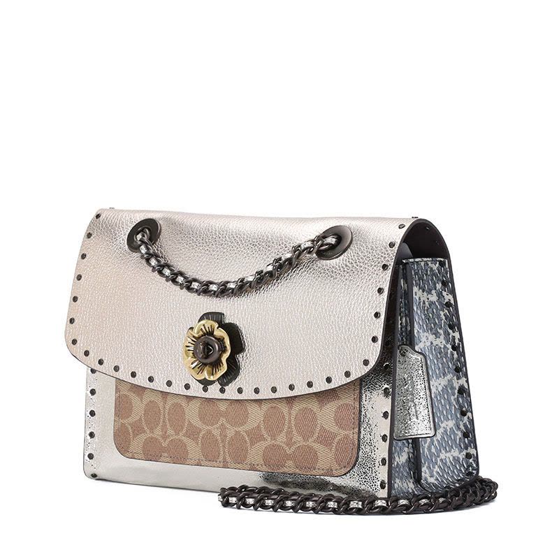 Coach PARKER 山茶花铆钉边饰单肩包 39679图片