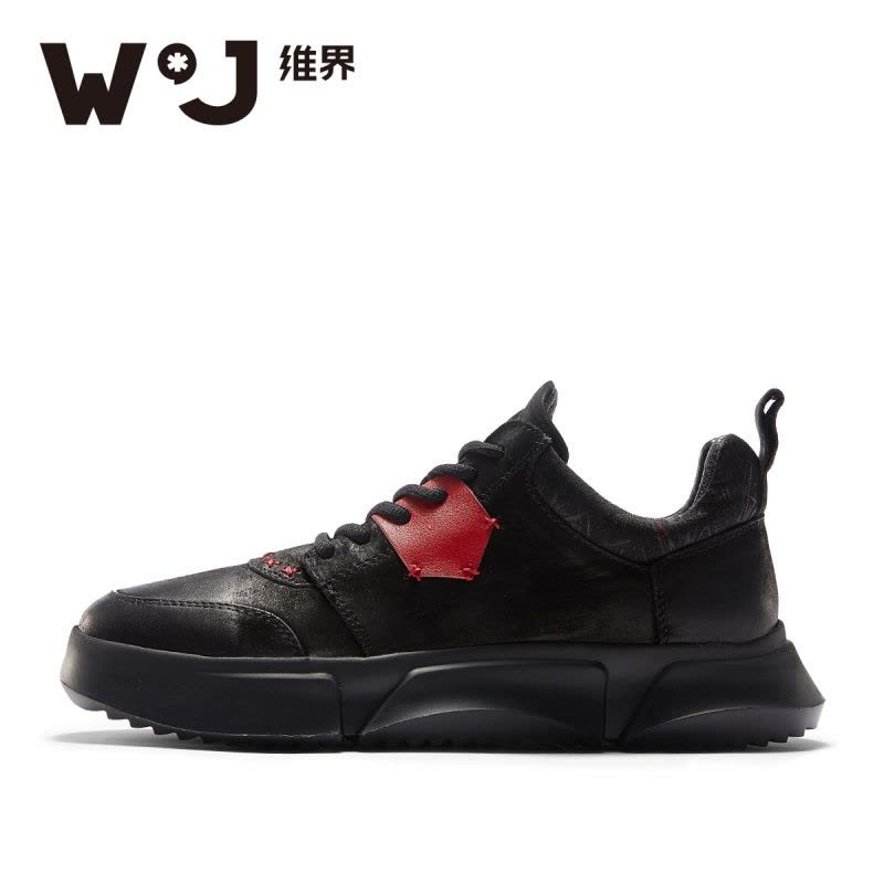 维界新款男鞋韩版潮流时尚休闲鞋个性舒适厚底板鞋潮街拍运动鞋男图片