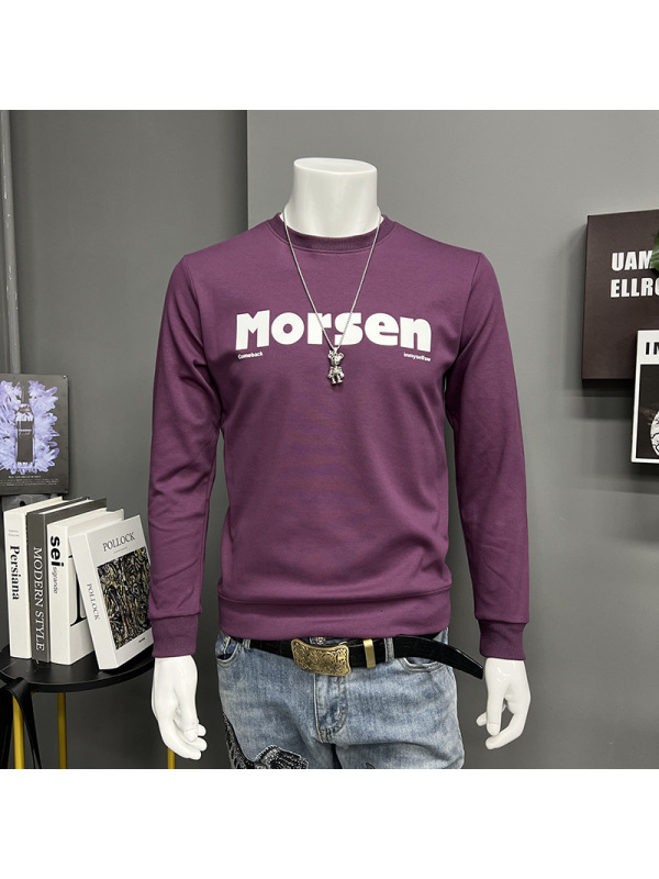 秋冬欧货新款男士长袖体恤男卫衣立体字母时尚打底衫上衣秋装潮流