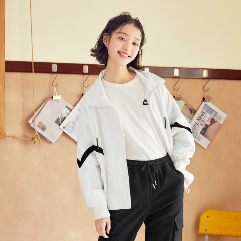 Semir森马夹克女2020春季新款外套宽松韩版休闲运动风撞色复古潮流ins