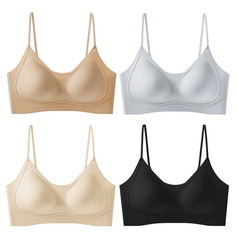 凉感超薄无痕内衣女软支撑舒适透气美背背心式文胸女防走光小背心图片