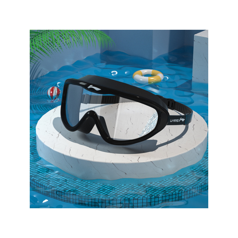李宁泳镜大框护目高清防雾游泳镜男女大框人体工程学游泳潜水时尚眼镜