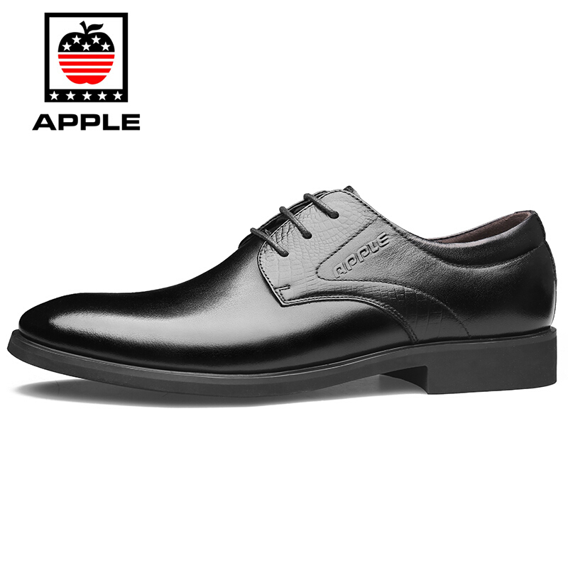 APPLE苹果男鞋 春季新款男士皮鞋男加绒款保暖正装鞋商务休闲棉鞋子男潮流英伦鞋子 男 9997