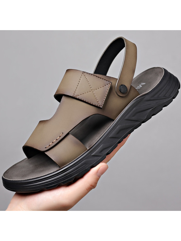 凉鞋男士真皮夏季牛皮沙滩鞋2025新款开车外穿防滑两用爸爸男凉鞋