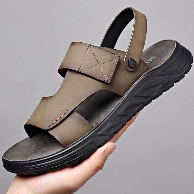 凉鞋男士真皮夏季牛皮沙滩鞋2025新款开车外穿防滑两用爸爸男凉鞋图片