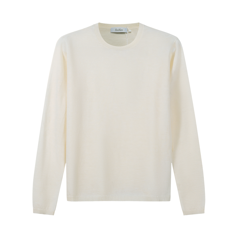 麦丝玛拉 Max Mara 女士山羊绒薄款微透圆领长袖针织衫羊绒衫 13610521 MACH