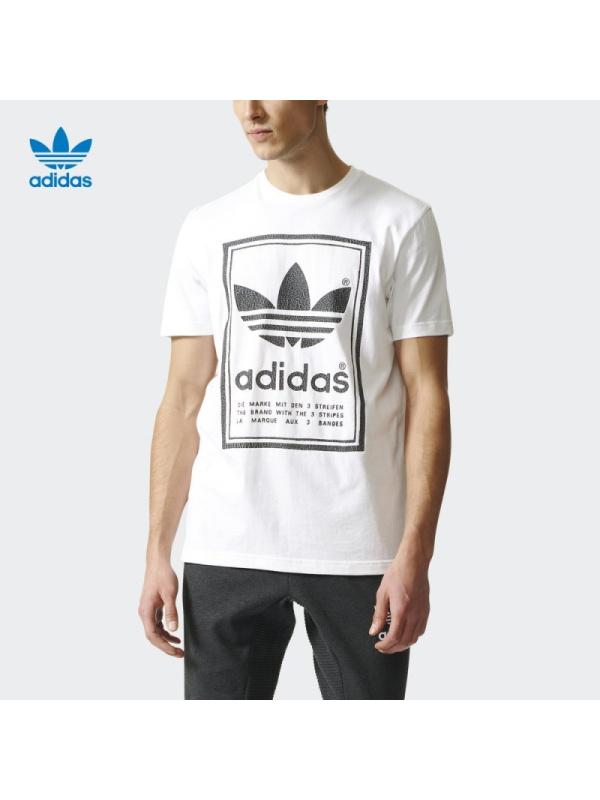 adidas阿迪达斯三叶草男子圆领透气休闲短袖T恤BS3136
