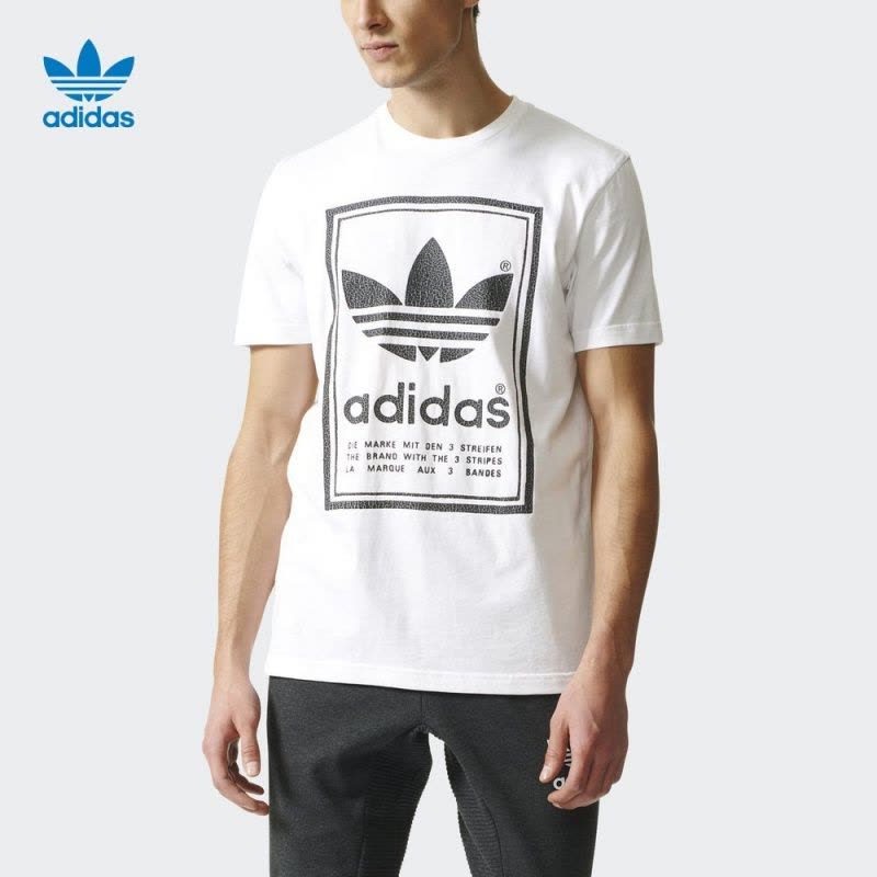 adidas阿迪达斯三叶草男子圆领透气休闲短袖T恤BS3136图片