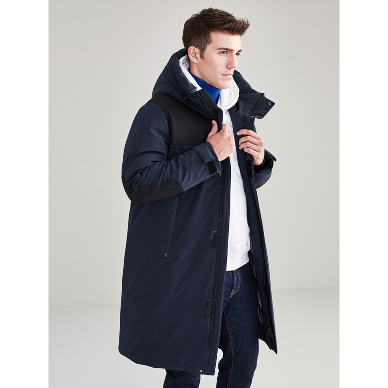 坦博尔2020新品鹅绒羽绒服男中长款时尚保暖加厚冬装外套ta201789