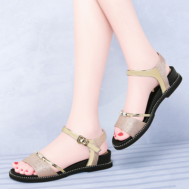 jindun浅口坡跟凉鞋女仙女风夏季新款韩版百搭时尚一字扣女鞋主要参数