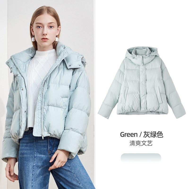 拉夏贝尔羽绒服女2019冬季新款韩版宽松时尚大衣气质保暖短款简约慵懒外套