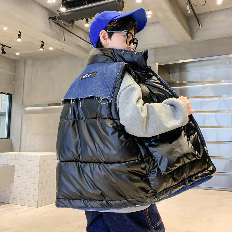 Three Sons男童马甲秋冬装2022年新款中大儿童冬装男孩加厚假两