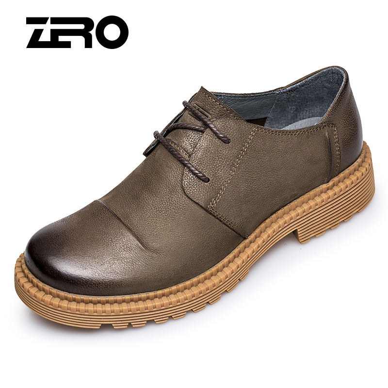 Zero零度男鞋工装鞋2018新款真皮磨砂大头休闲皮鞋户外鞋子男潮鞋
