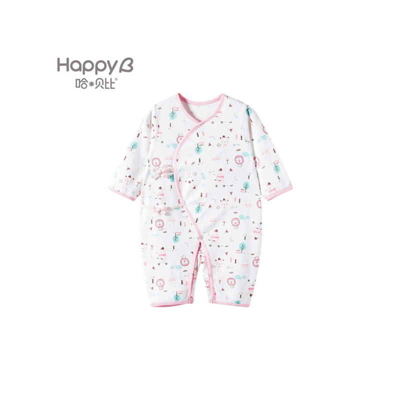 哈贝比（happyB） 婴儿衣服婴儿连体衣春秋 新生儿内衣宝宝纯棉长袖哈衣爬服