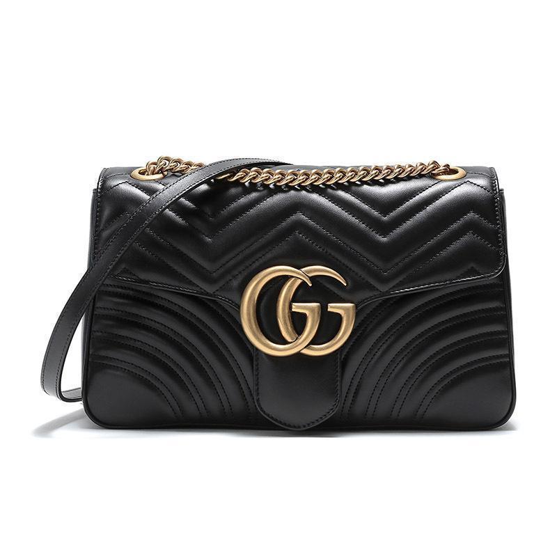 gucci 古驰 女款gg marmont系列皮革手提单肩包 443496 dtdit