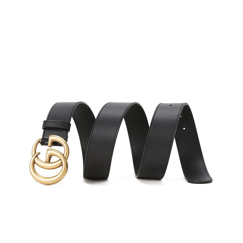 预售古驰(GUCCI 腰带4.0D 双G饰扣光面皮 皮带腰带 397660金扣图片