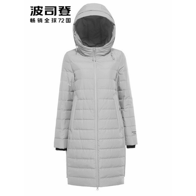 波司登BOSIDENG羽绒服秋冬季2018新款女士中长款轻薄长款连帽外套B80132028