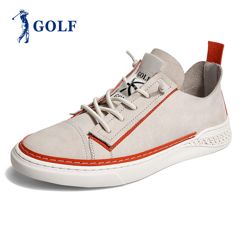 GOLF男鞋2019春季新款韩版潮流时尚板鞋真皮男士鞋子百搭休闲皮鞋