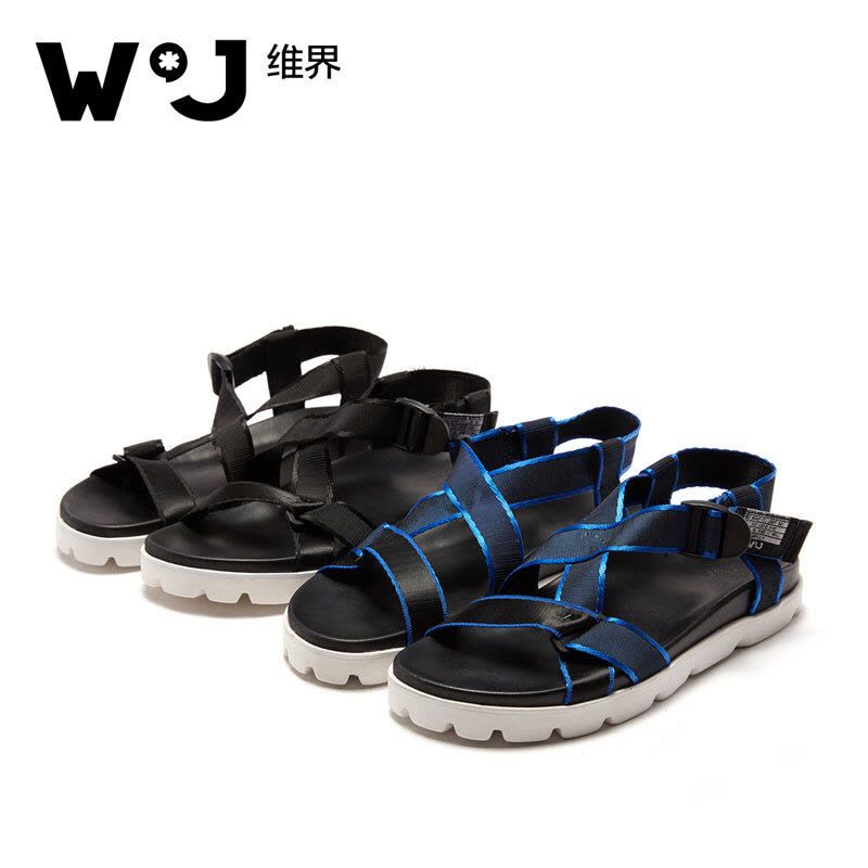 维界透气时尚新款织带凉鞋图片