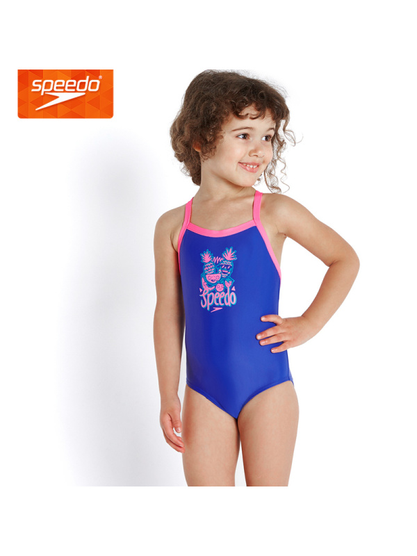 speedo女童儿童连体泳衣 可爱图案舒适贴身 2-6岁小童泳装