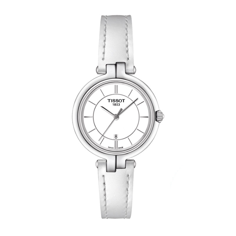 天梭tissot弗拉明戈系列时尚简约休闲商务皮带石英女士手表t