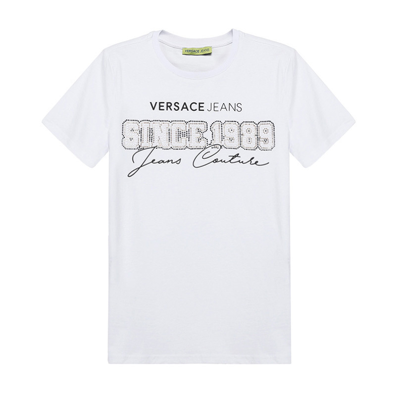 Versace JEANS 范思哲 女士铆钉图案棉质圆领短袖T恤 B2HTA7T9 36255