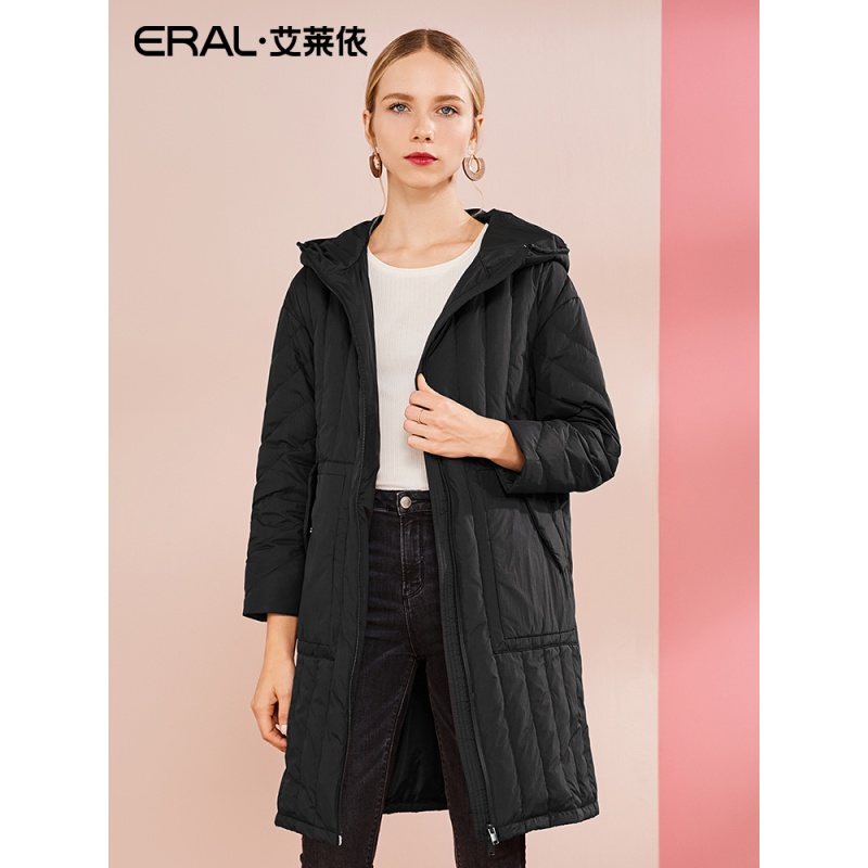 ERAL-艾莱依2018冬新款轻薄羽绒服女中长款显瘦617104099