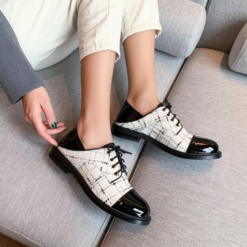 格瑞迪欧皮鞋女夏季2020新款韩版百搭系带单鞋软底舒适法式休闲鞋c017