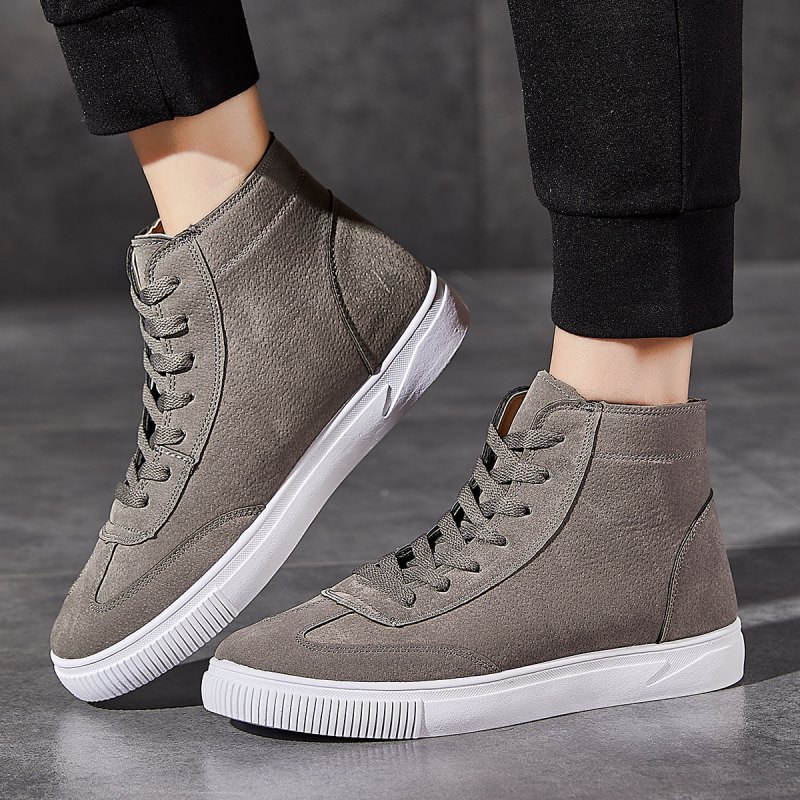 图思龙男士休闲鞋男板鞋男士休闲高帮鞋男款短靴男鞋