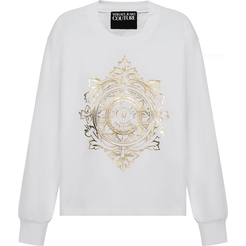 范思哲 VERSACE JEANS COUTURE 女士 棉质圆领长袖T恤71HAHF05 CJ00F