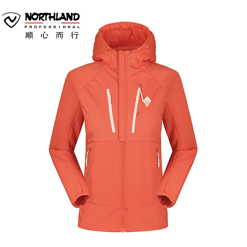 诺诗兰（NORTHLAND）户外女式防风保暖弹力休闲运动软壳衣外套GF052516