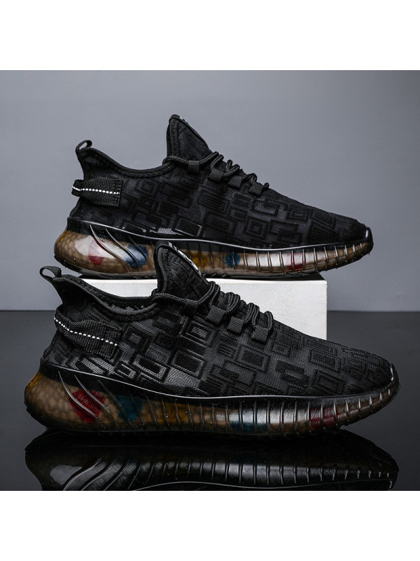 Ceba个性男鞋2021夏季新款潮流时尚透气飞织椰子鞋休闲轻便跑步运动鞋