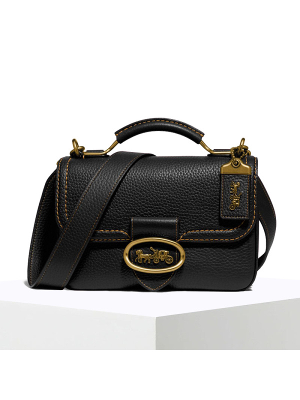 COACH\蔻驰 CHAMBRAY RILEY 口盖包手提单肩包 马车标粒面皮