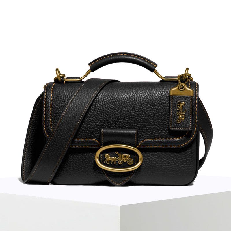 COACH\蔻驰 CHAMBRAY RILEY 口盖包手提单肩包 马车标粒面皮图片