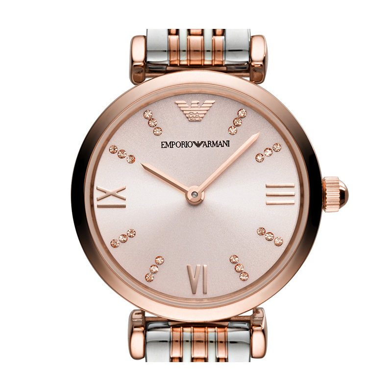 阿玛尼(Emporio Armani)手表精致石英表 女小表盘休闲百搭商务钢带腕表 AR11223