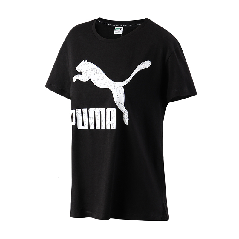 PUMA彪马女装跑步训练运动服LOGO圆领休闲短袖T恤596521
