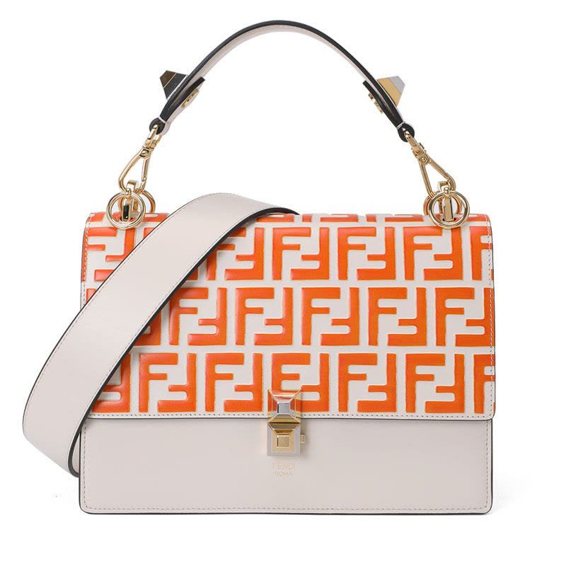 FENDI/芬迪 女包FF压花拼接KAN I手拎单肩包 8BT283 24.5x18x9.5CM图片