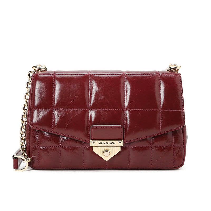 迈克高仕 MICHAEL KORS 口盖包 金属三角扣 格纹皮 30F0L1SL3Y 女士单肩包图片