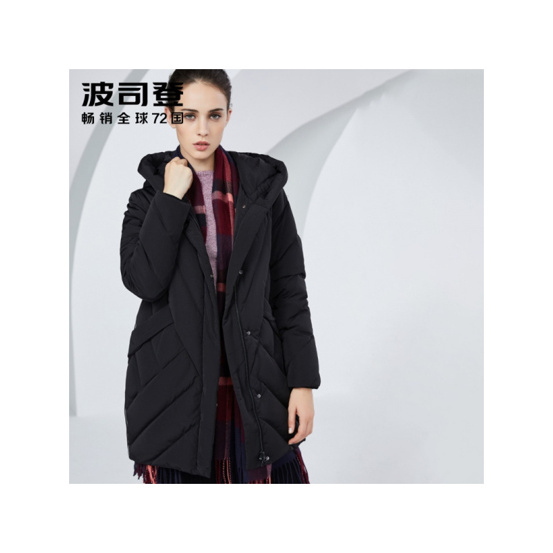 波司登BOSIDENG中老年妈妈羽绒服女2018新款冬季鸭绒中长款外套B80141030B