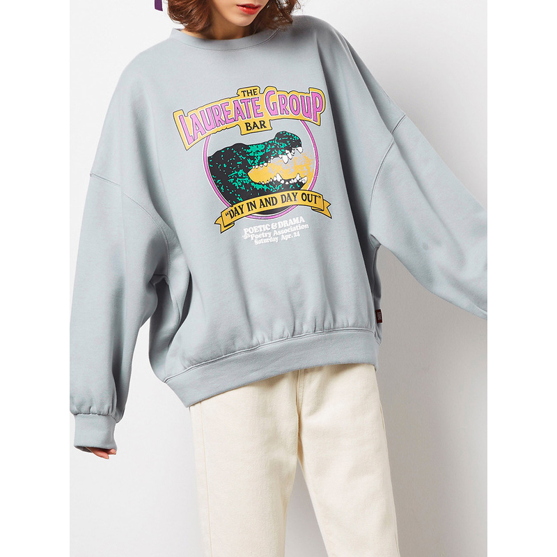 唐狮2019春季新款套头卫衣女韩版潮宽松上衣女圆领卫衣女oversize