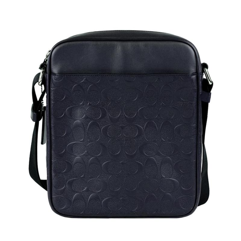 coach纯皮男士浮雕压花单肩斜跨包