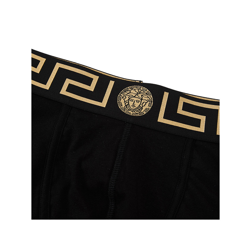 19ss新品 VERSACE 范思哲 男士内裤平角裤 黑色两条装 不退不换