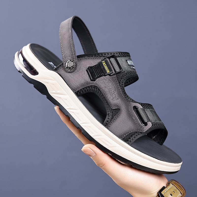 凉鞋男夏季新款时尚厚底男士凉拖高档乳胶气垫软底休闲沙滩鞋